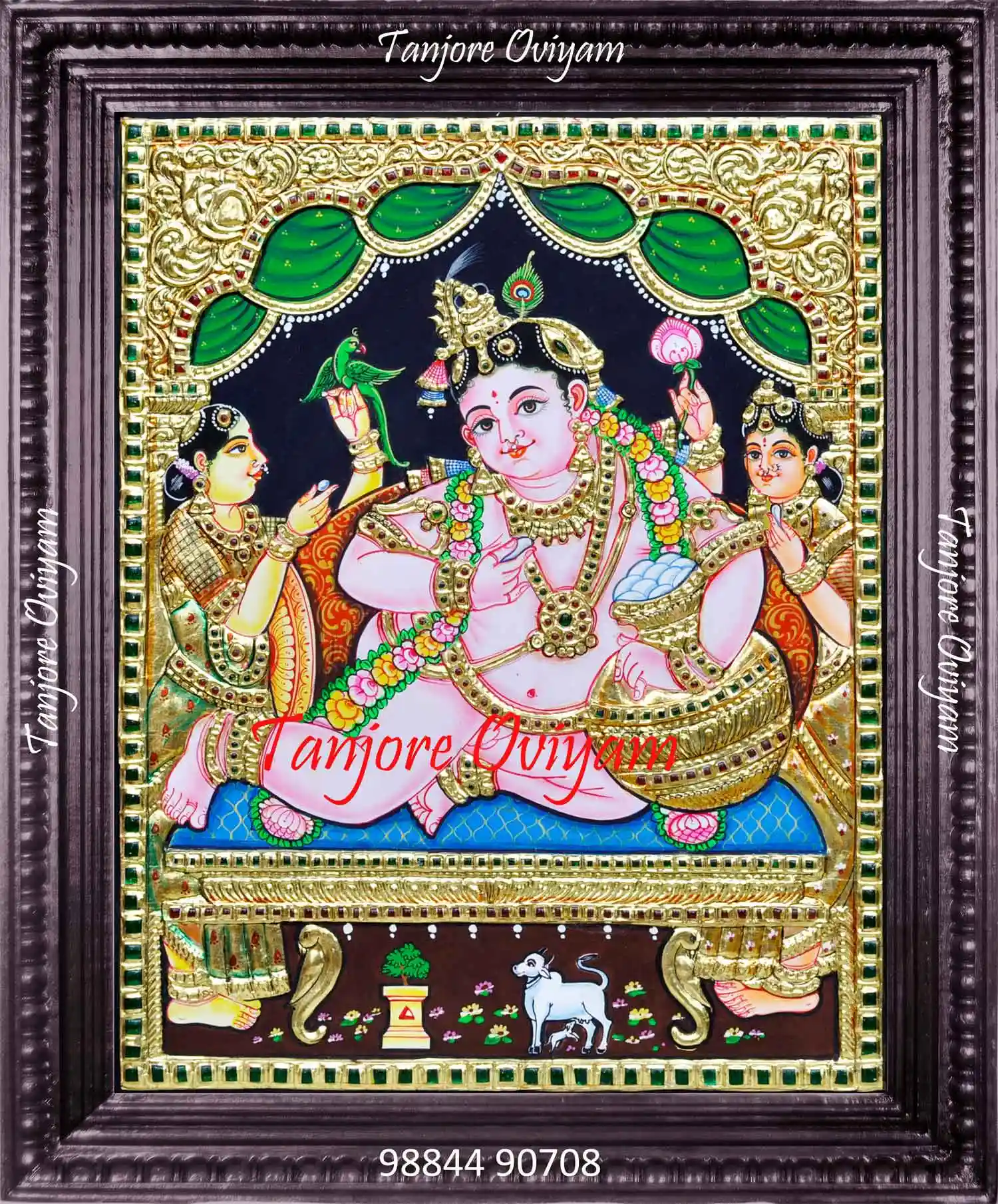 Tanjore Painting Of Butter Krishna